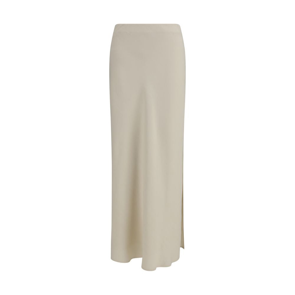 Brunello Cucinelli Beige Viscose Long Skirt Brunello Cucinelli
