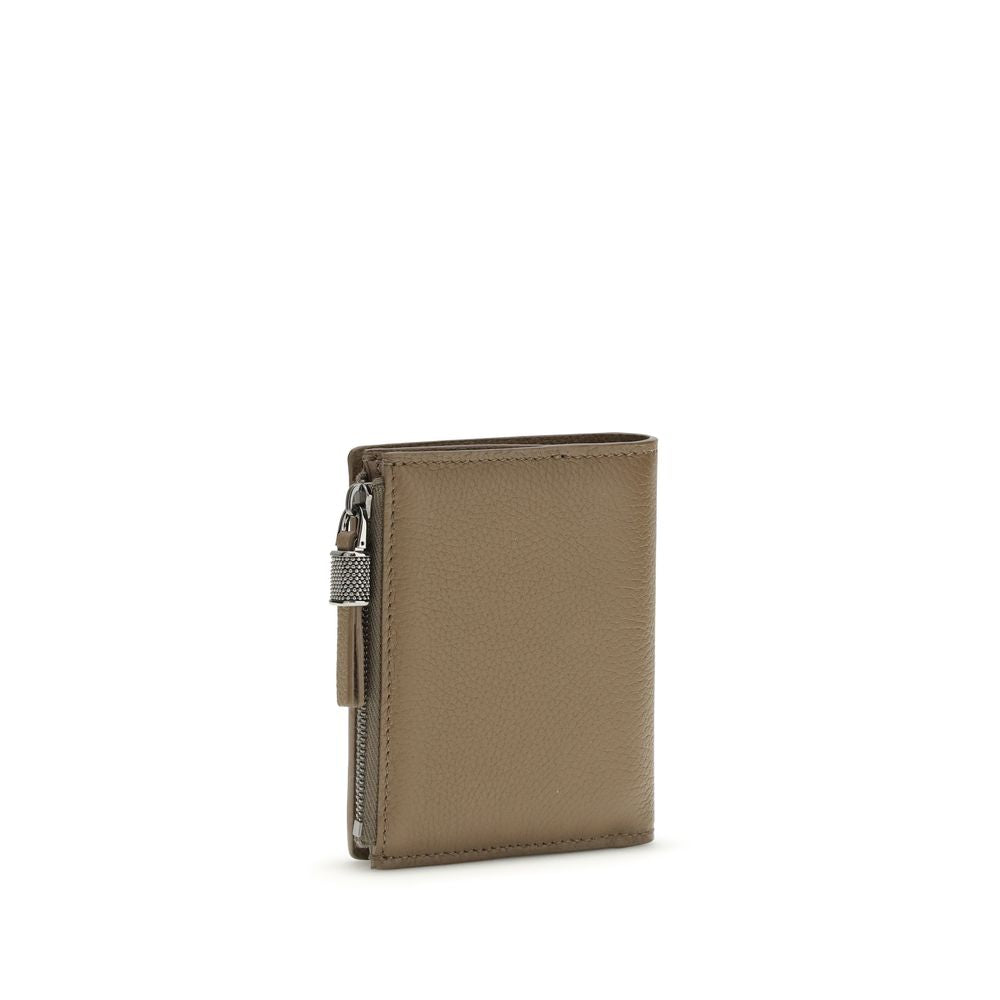 Brunello Cucinelli Brown Calf Leather Bos Taurus Wallet Brunello Cucinelli