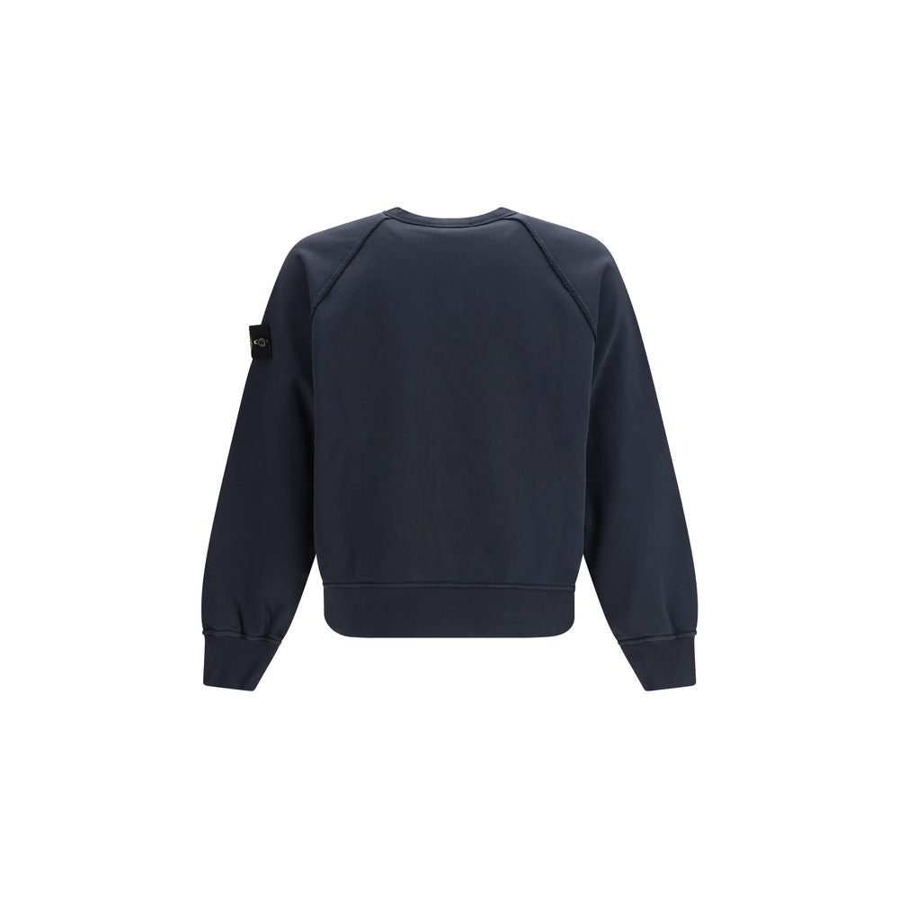 Stone Island Blue Cotton Sweatshirt Stone Island