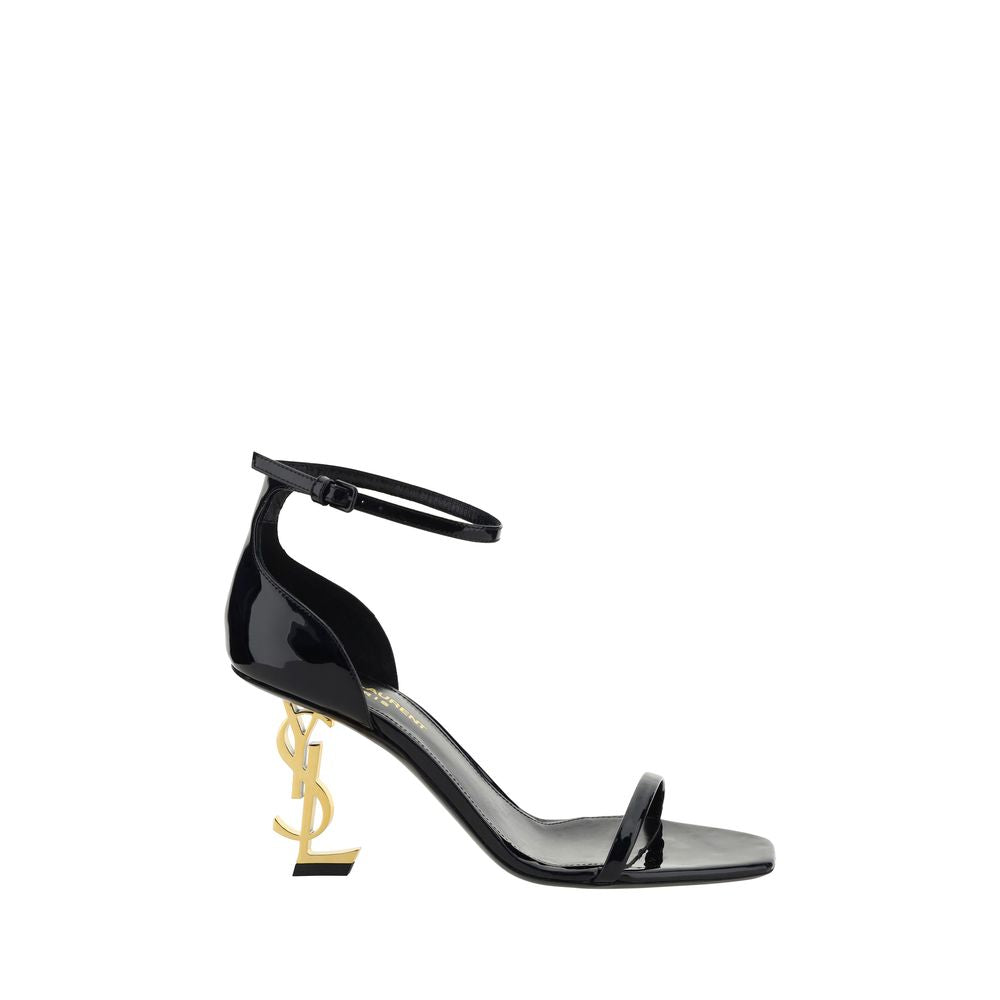 Saint Laurent Black Calf Leather Bos Taurus Stiletto Heel Sandals Saint Laurent