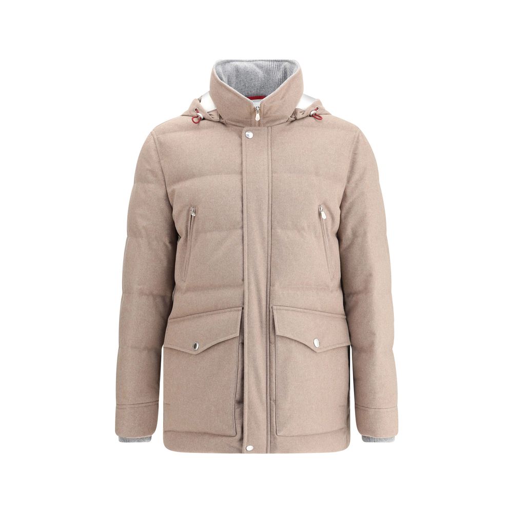 Brunello Cucinelli Beige Cashmere Full-Length Jacket Brunello Cucinelli