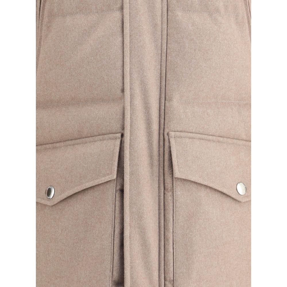Brunello Cucinelli Beige Cashmere Full-Length Jacket Brunello Cucinelli