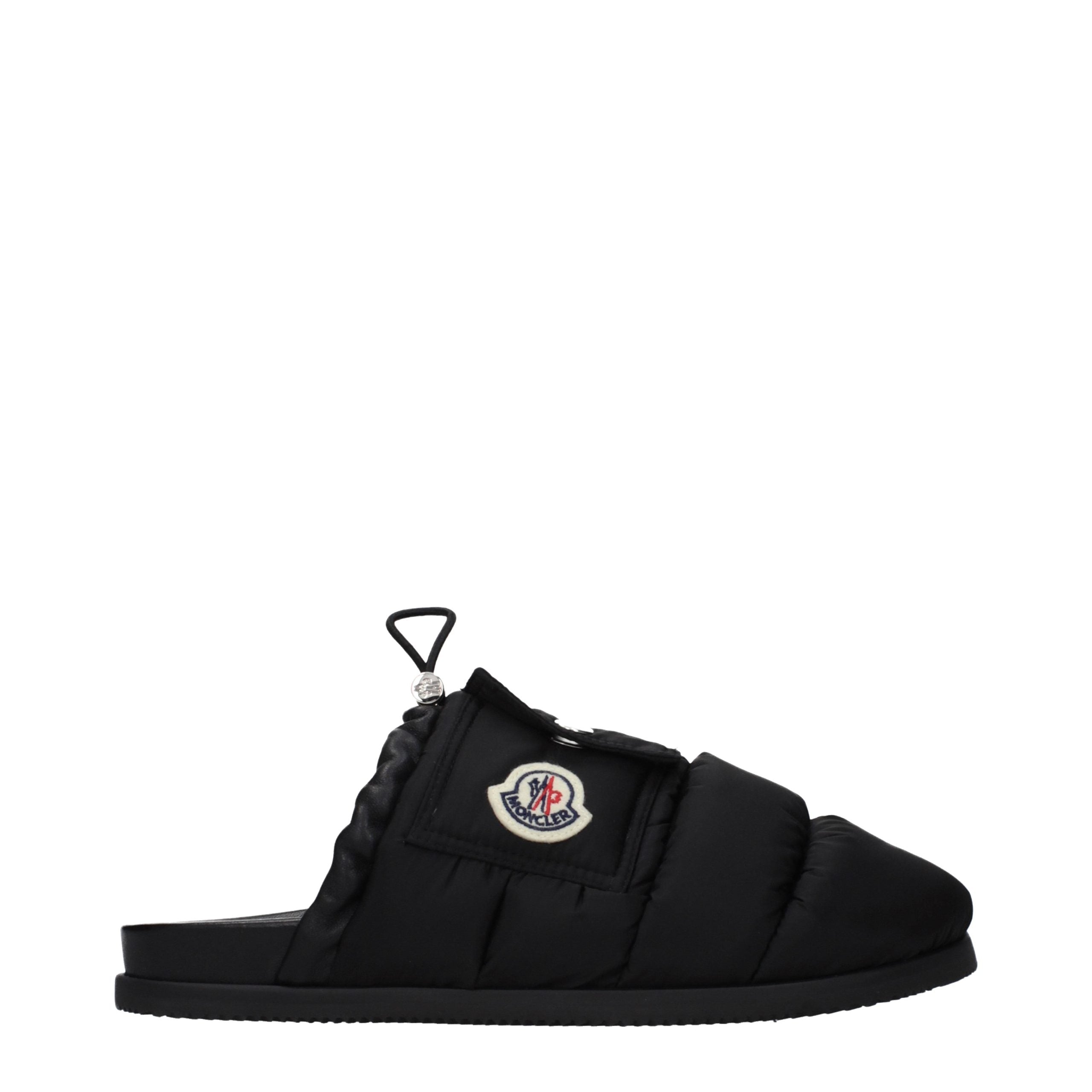 Moncler Black Fabric Slippers Moncler