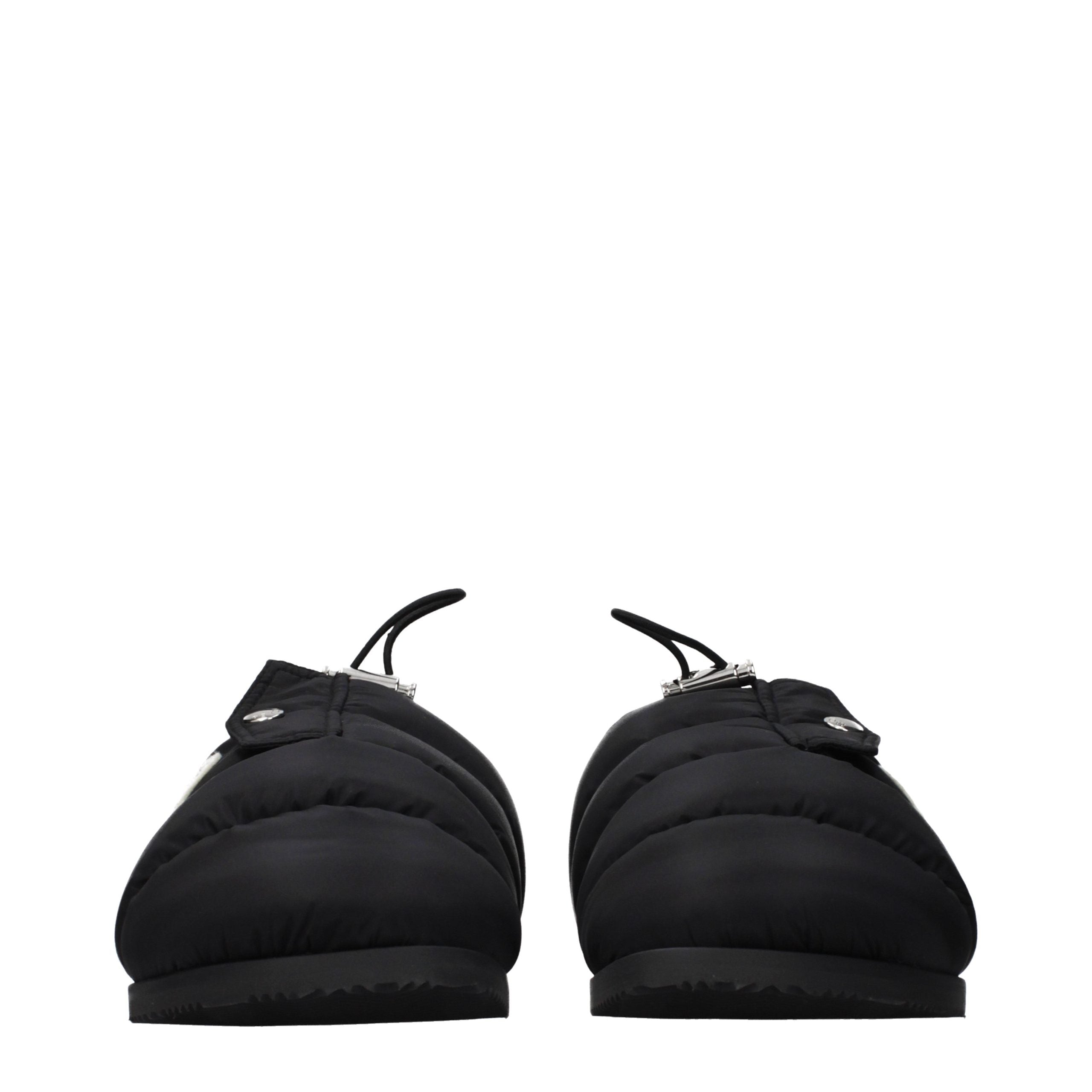 Moncler Black Fabric Slippers Moncler