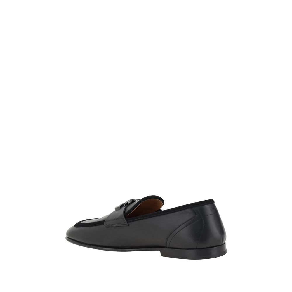 Dolce & Gabbana Black Calf Leather Bos Taurus Slip-On Loafers Dolce & Gabbana