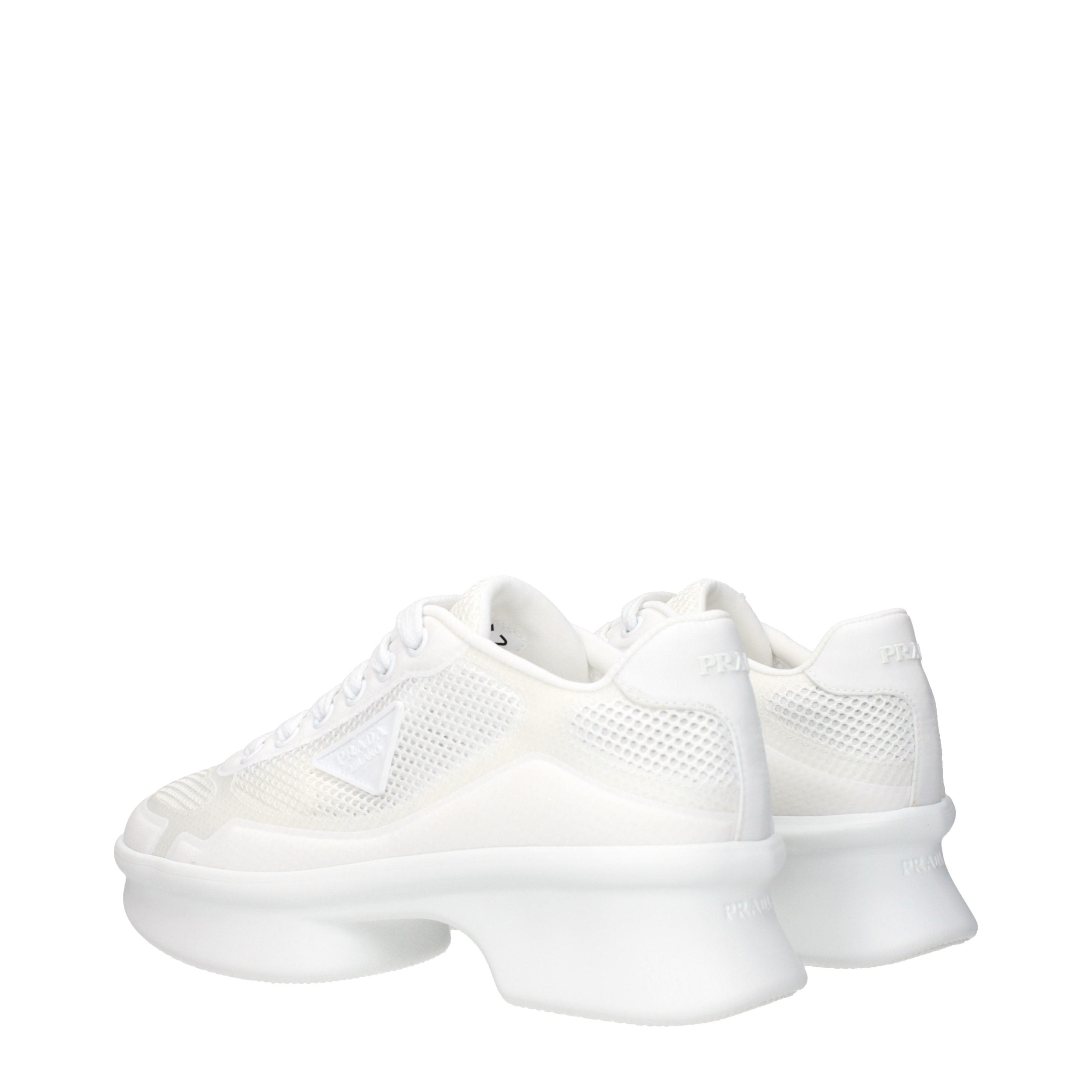 Prada White Fabric Athletic Sneakers Prada
