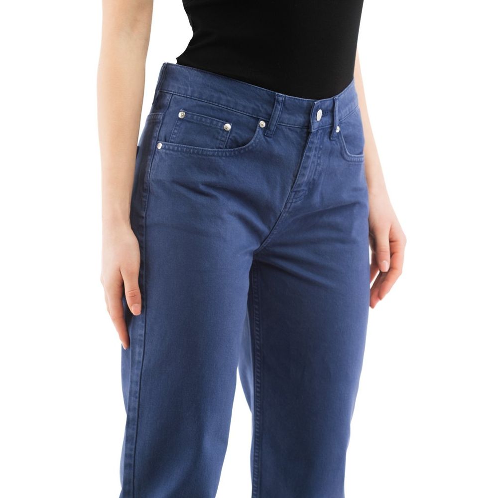 Moschino Blue Cotton Straight-Leg Jeans Moschino