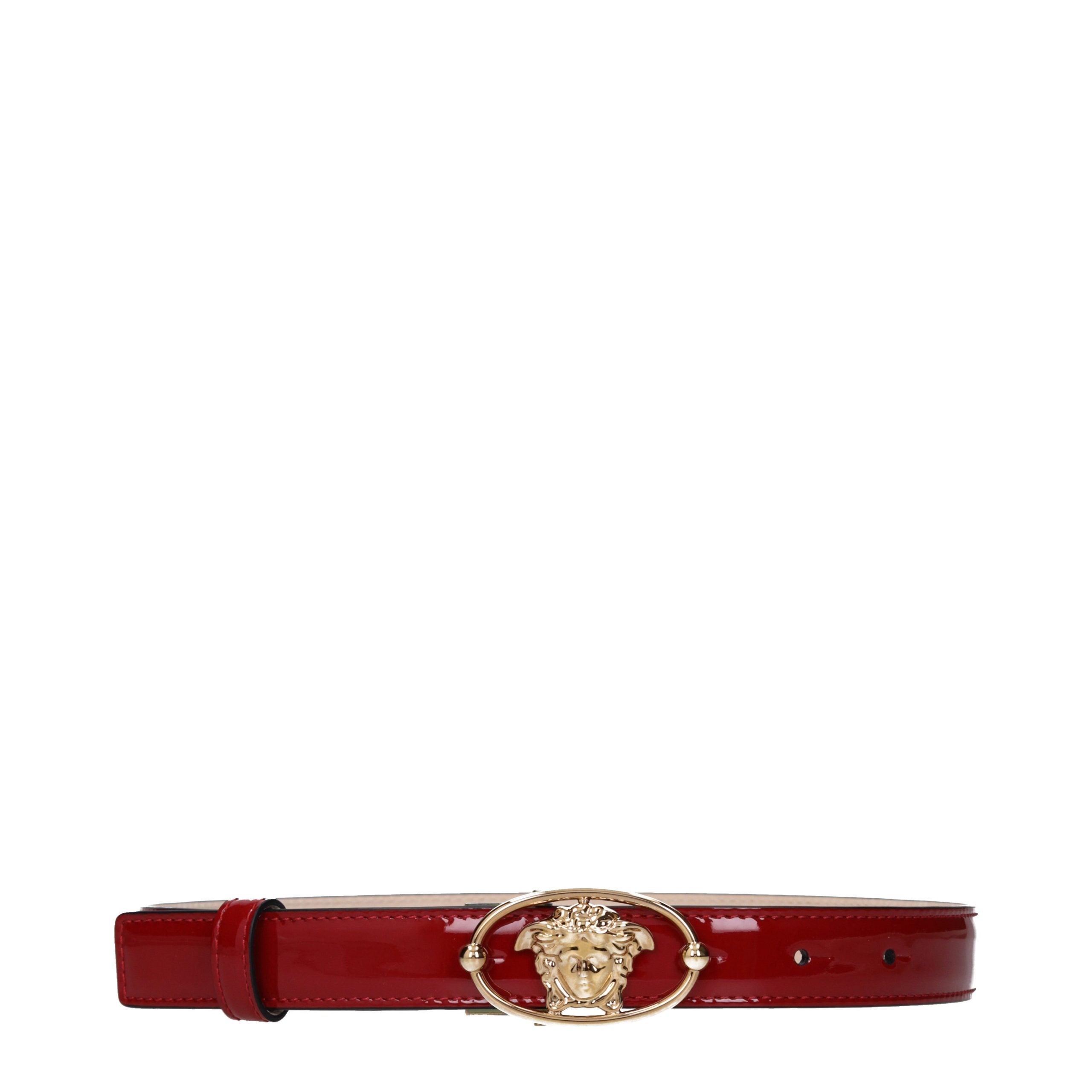 Versace Red Leather Regular Belt Versace
