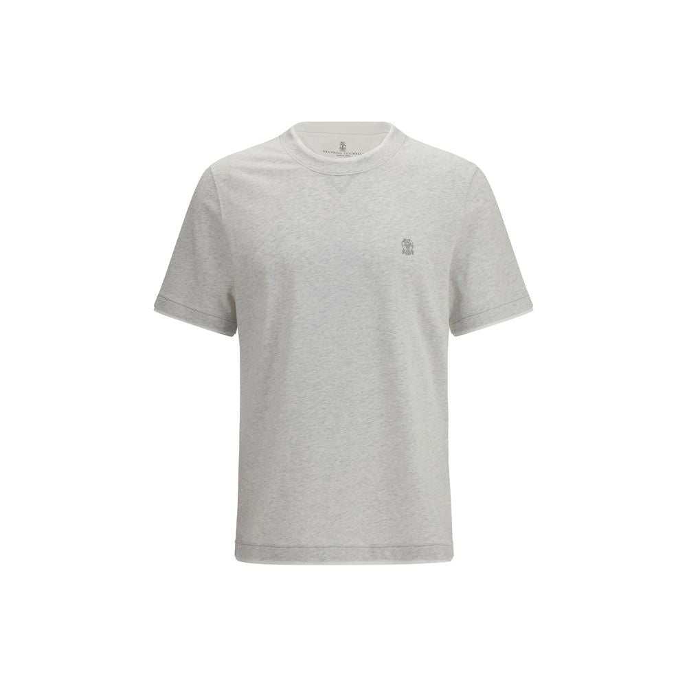 Brunello Cucinelli Gray Cotton T-Shirt Brunello Cucinelli