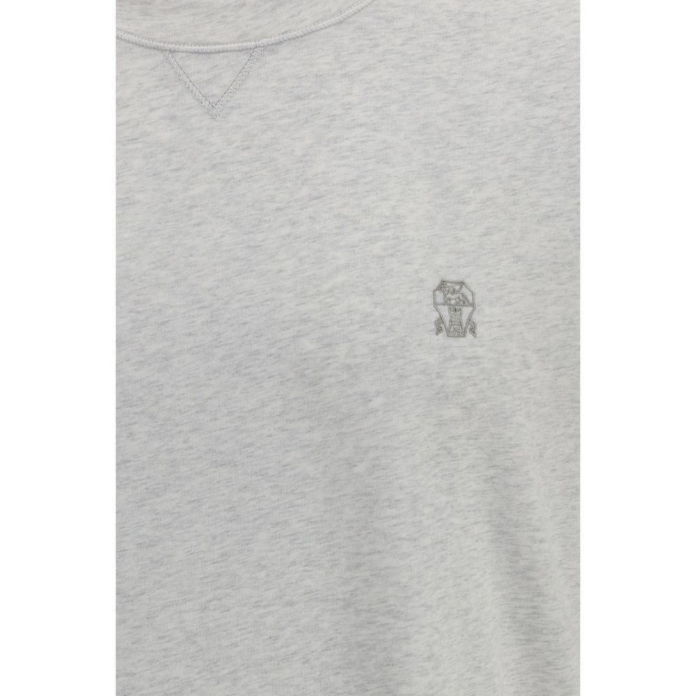Brunello Cucinelli Gray Cotton T-Shirt Brunello Cucinelli
