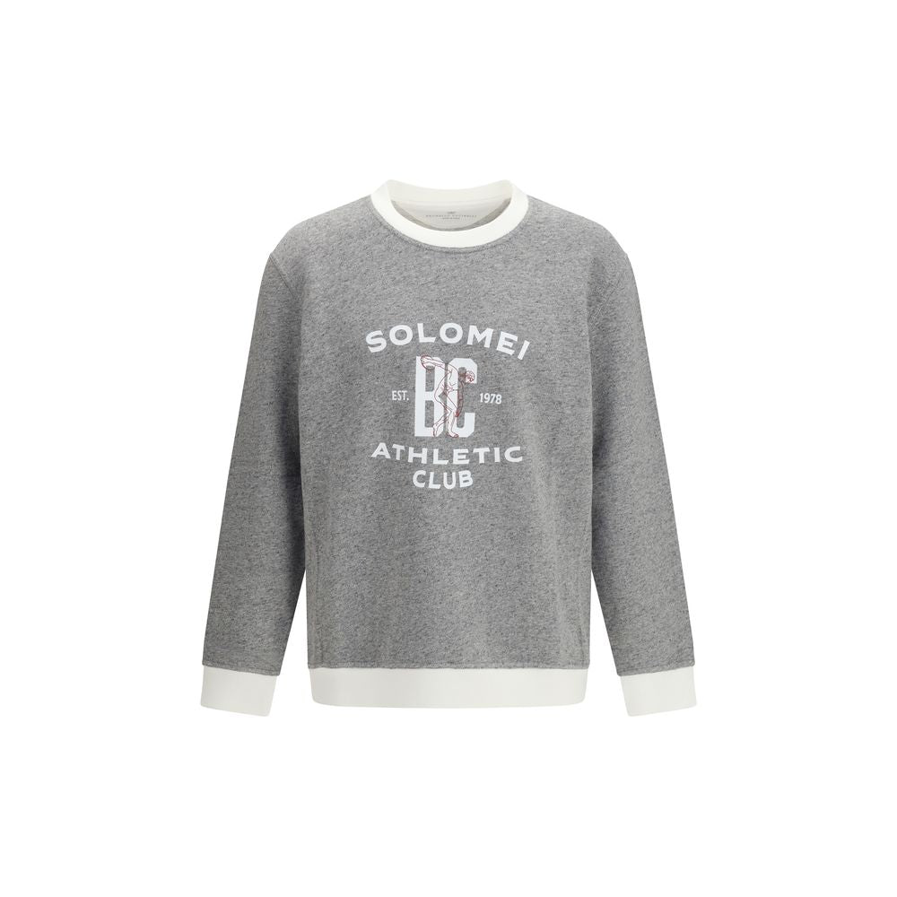 Brunello Cucinelli Gray Cotton Sweatshirt Brunello Cucinelli