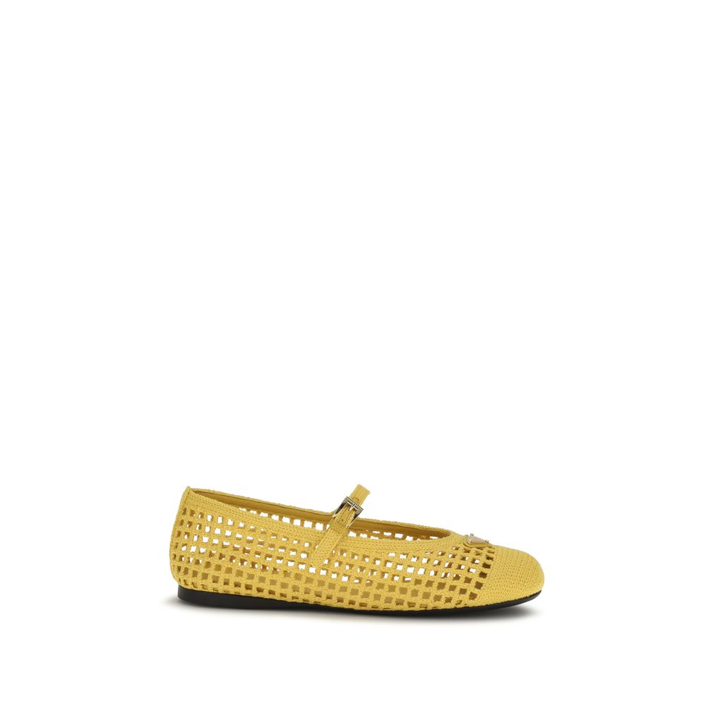 Prada Bicolor Cotton Ballet Flats Prada