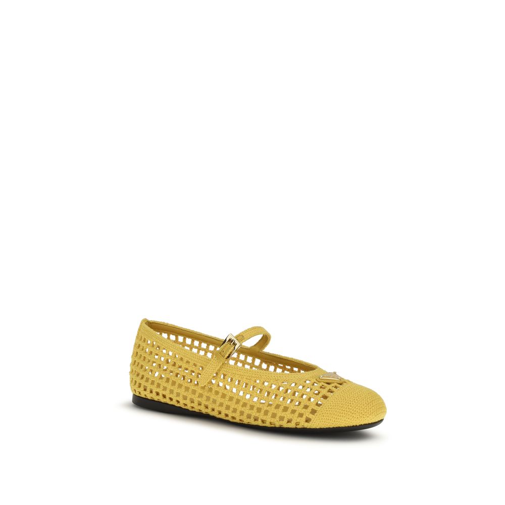 Prada Bicolor Cotton Ballet Flats Prada