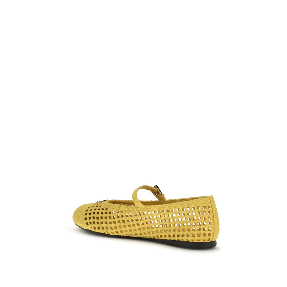 Prada Bicolor Cotton Ballet Flats Prada