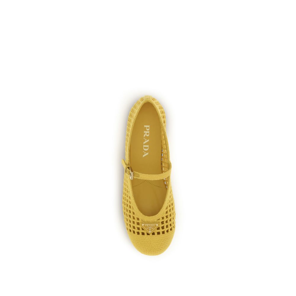 Prada Bicolor Cotton Ballet Flats Prada