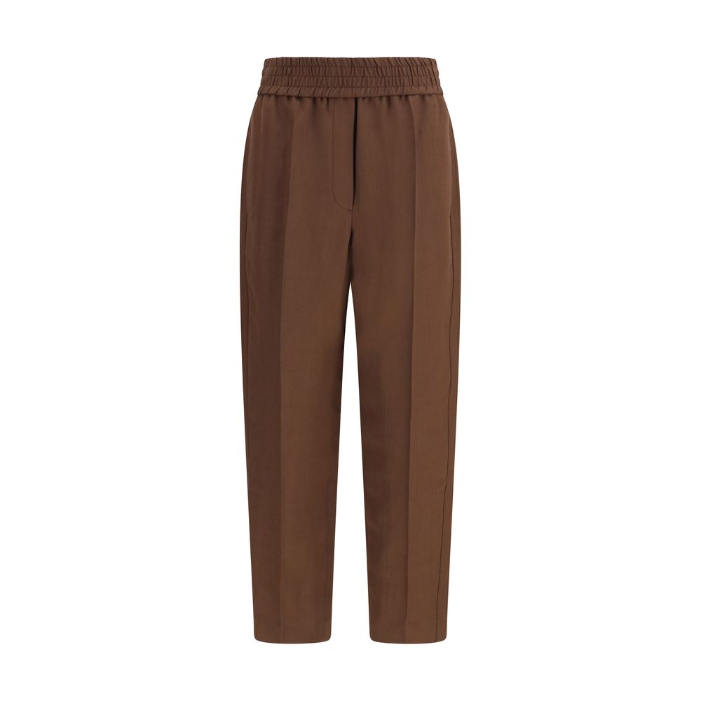 Brunello Cucinelli Brown Viscose Casual Pants Brunello Cucinelli