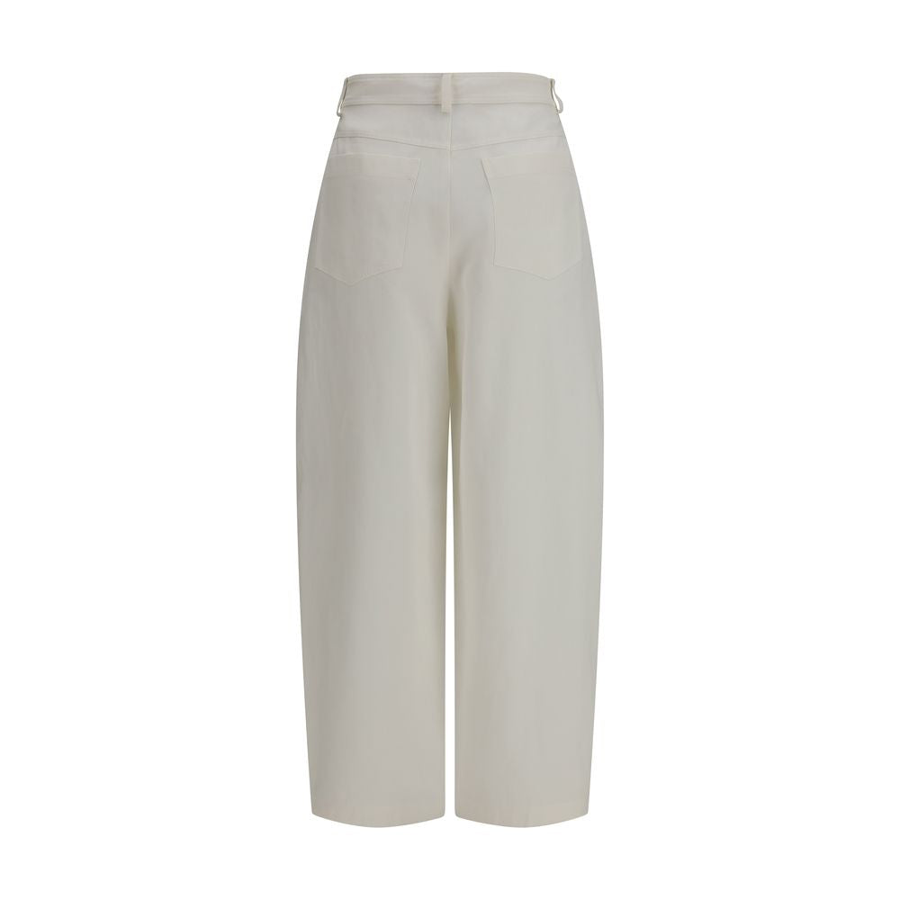 Brunello Cucinelli Beige Silk Casual Pants Brunello Cucinelli