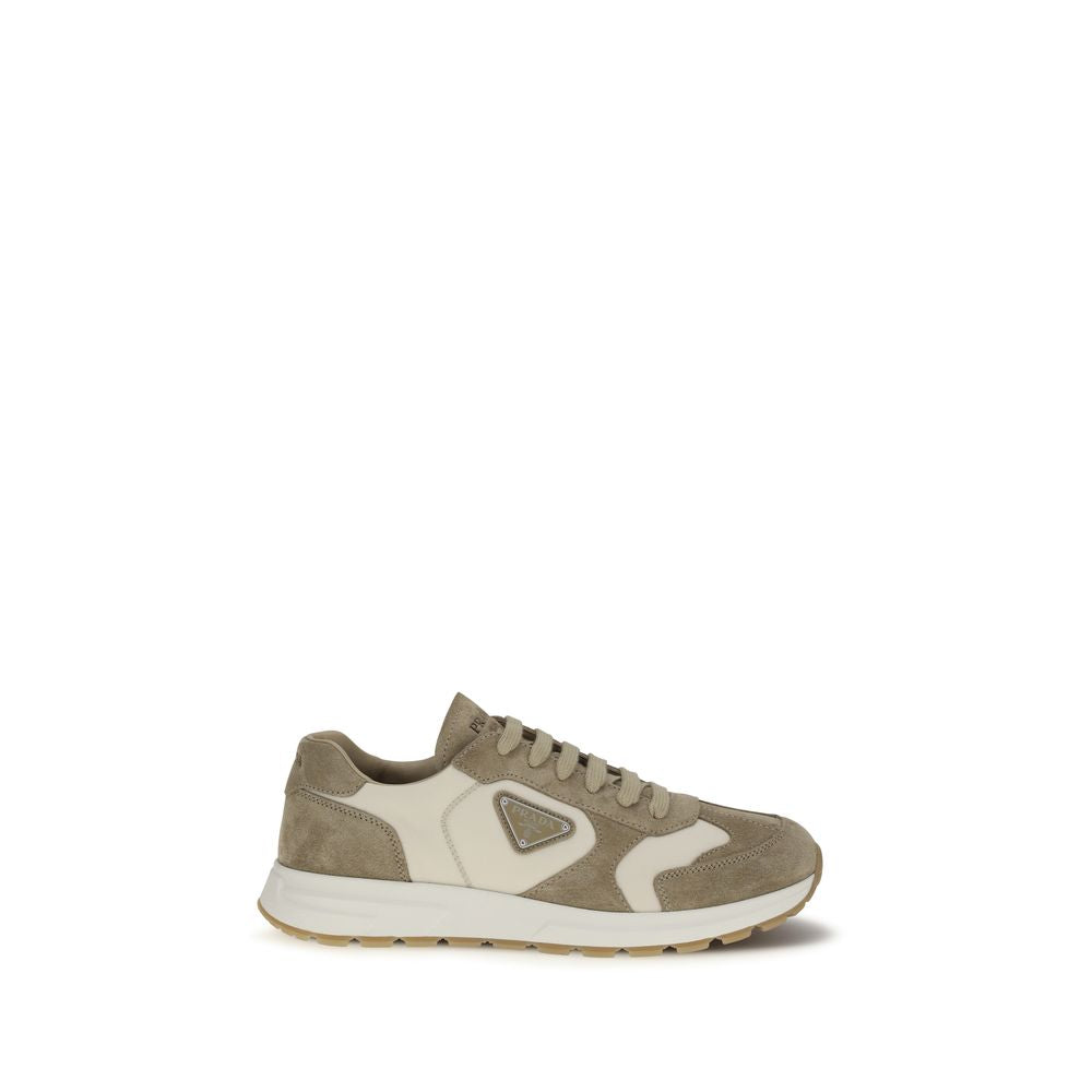Prada Beige Calf Leather Bos Taurus Athletic Sneakers Prada