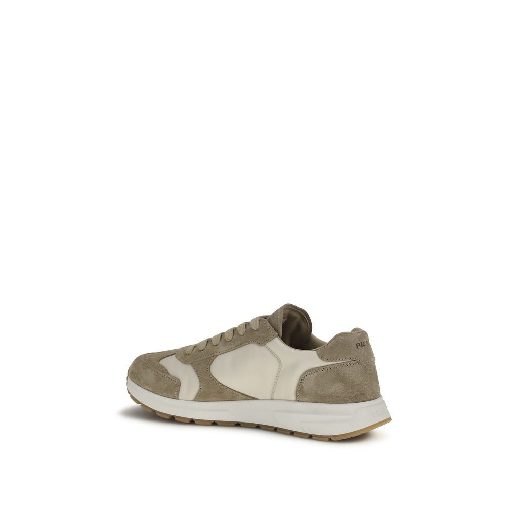 Prada Beige Calf Leather Bos Taurus Athletic Sneakers Prada