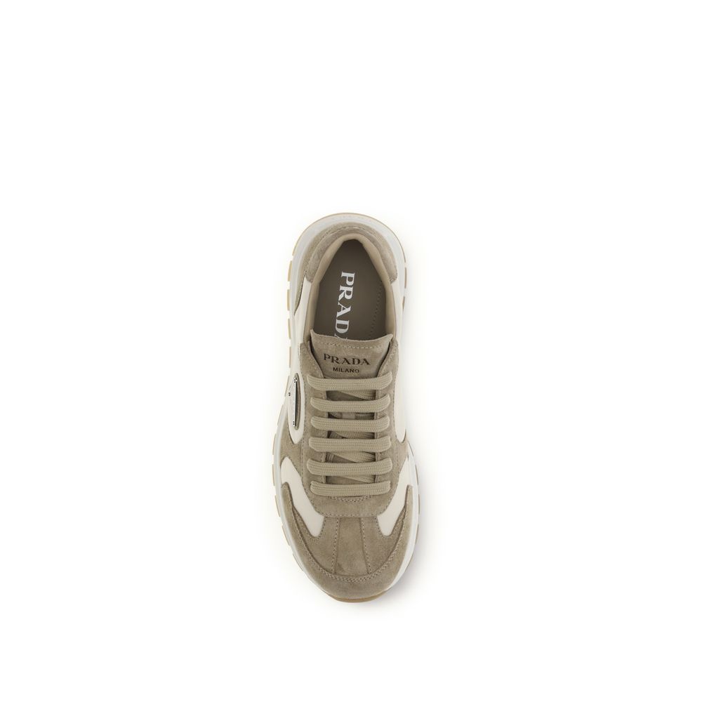 Prada Beige Calf Leather Bos Taurus Athletic Sneakers Prada