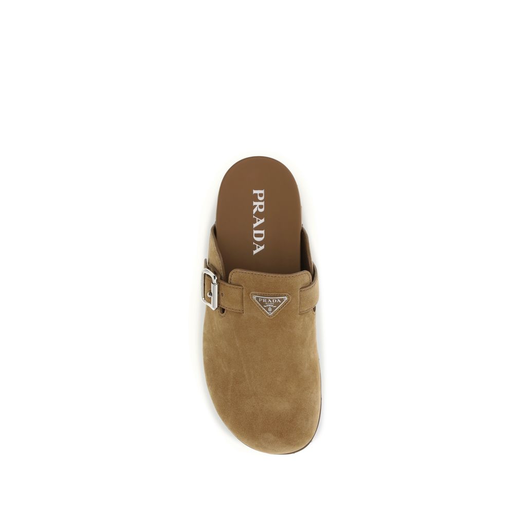 Prada Beige Calf Leather Bos Taurus Mules Prada