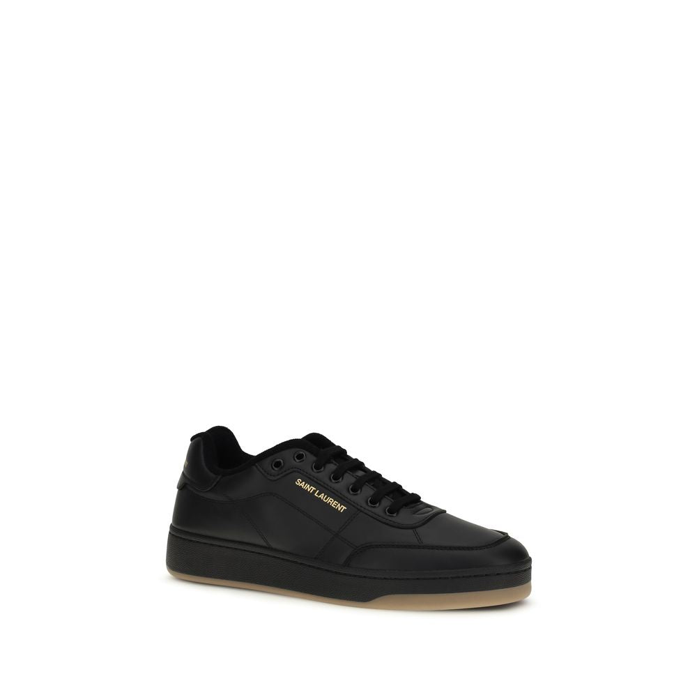 Saint Laurent Black Calf Leather Bos Taurus Low Top Sneakers Saint Laurent
