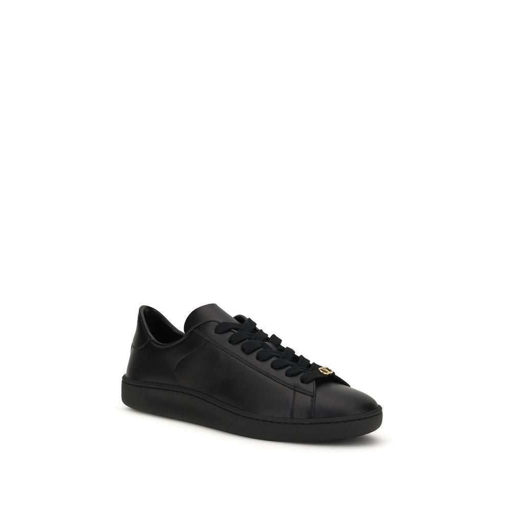 Valentino Garavani Black Calf Leather Bos Taurus Sneakers Valentino Garavani