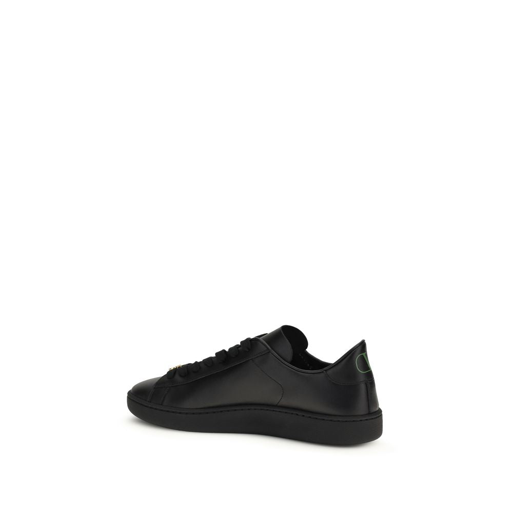Valentino Garavani Black Calf Leather Bos Taurus Sneakers Valentino Garavani