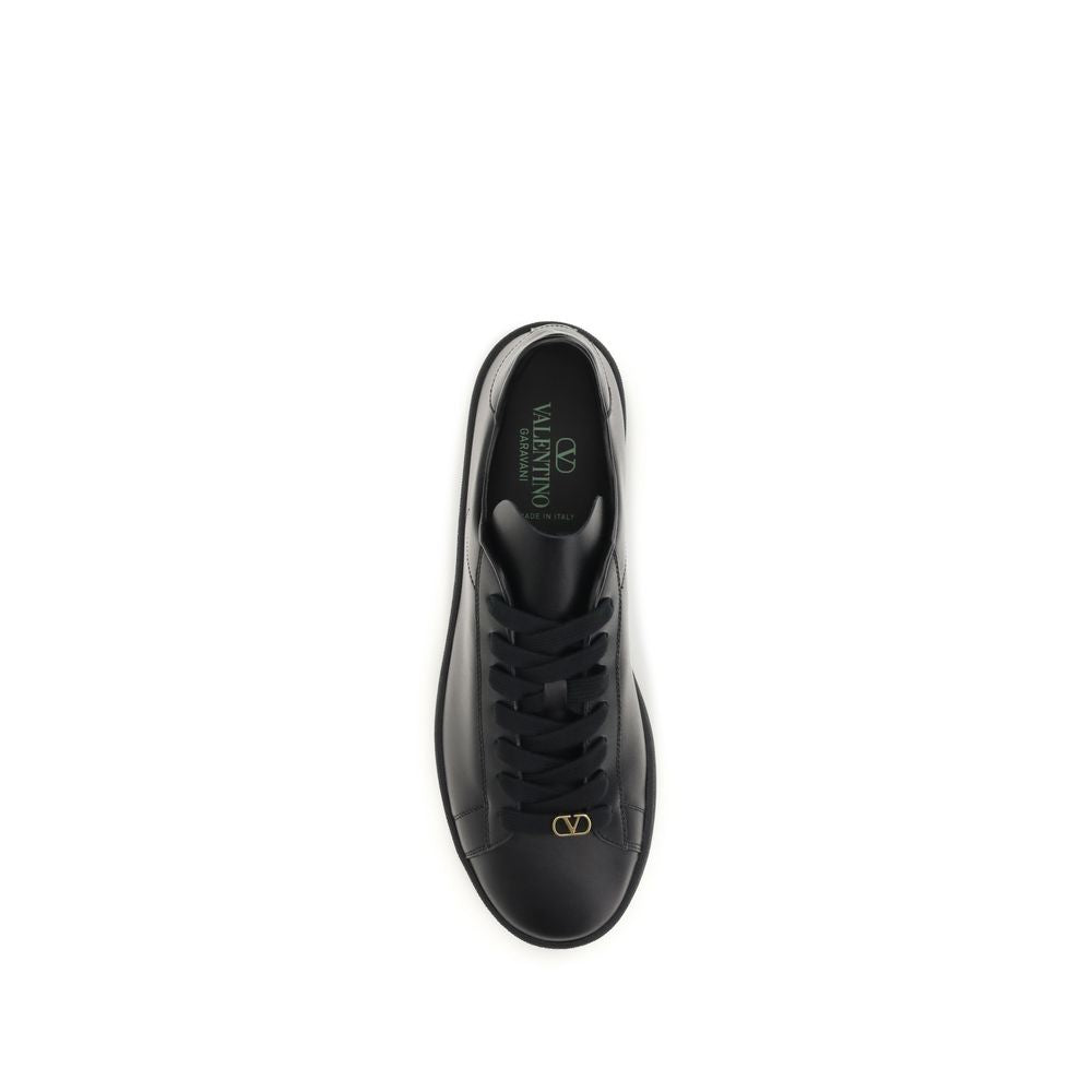Valentino Garavani Black Calf Leather Bos Taurus Sneakers Valentino Garavani