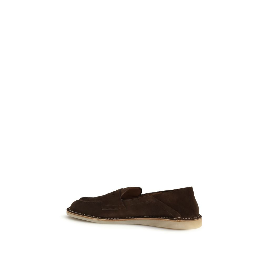 Dolce & Gabbana Brown Calf Leather Bos Taurus Slip-On Loafers Dolce & Gabbana