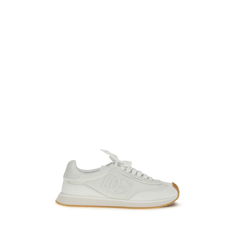 Dolce & Gabbana White Calf Leather Bos Taurus Athletic Sneakers Dolce & Gabbana