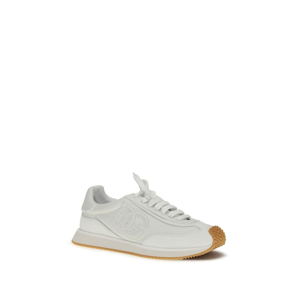 Dolce & Gabbana White Calf Leather Bos Taurus Athletic Sneakers Dolce & Gabbana