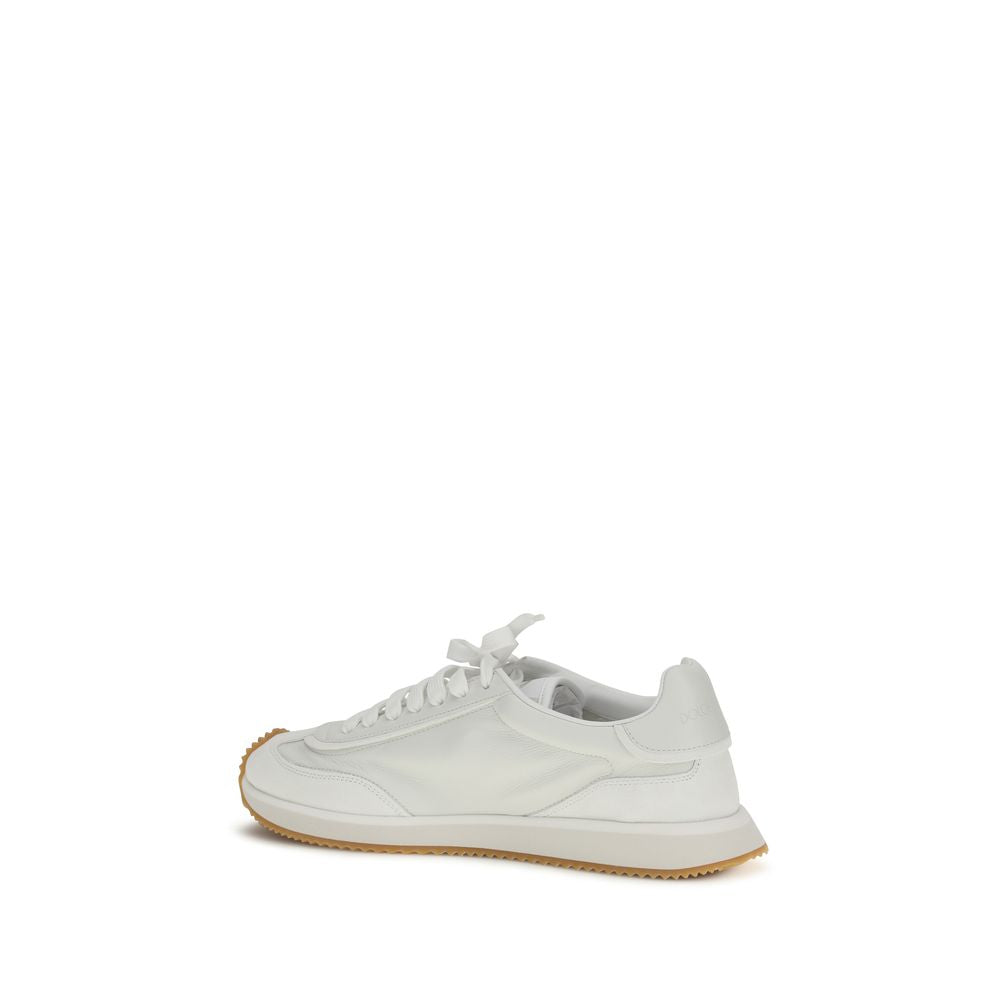 Dolce & Gabbana White Calf Leather Bos Taurus Athletic Sneakers Dolce & Gabbana