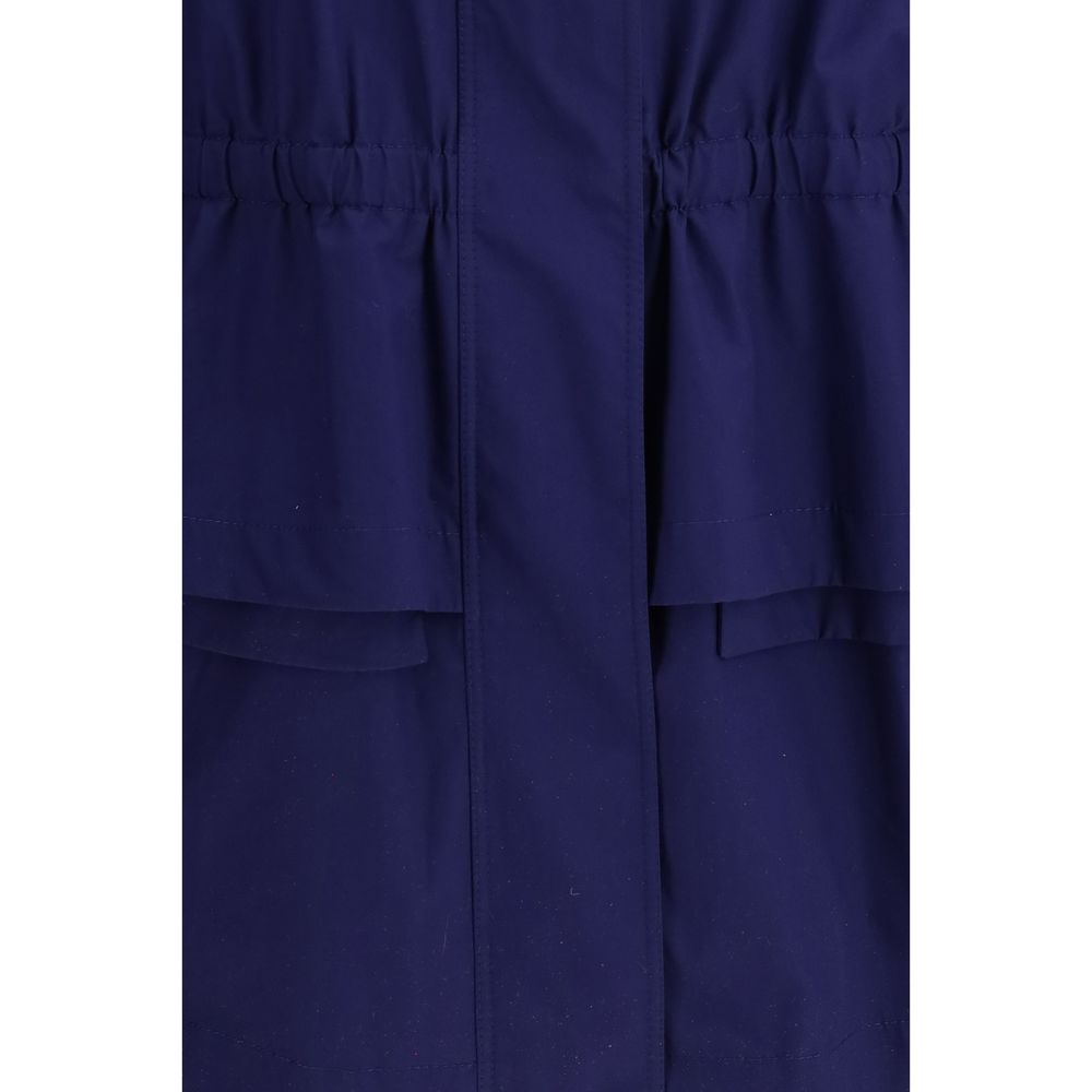 Fendi Blue Cotton Parka Fendi