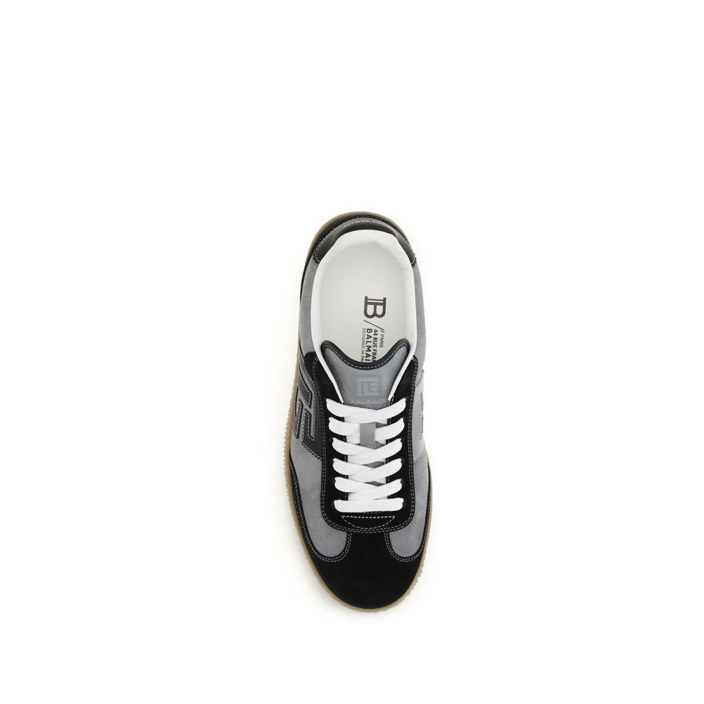 Balmain Gray Calf Leather Bos Taurus Low Top Sneakers Balmain