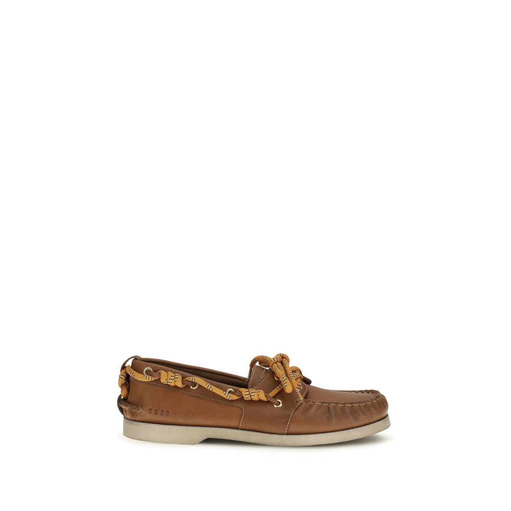 Golden Goose Brown Calf Leather Bos Taurus Slip-On Loafers Golden Goose