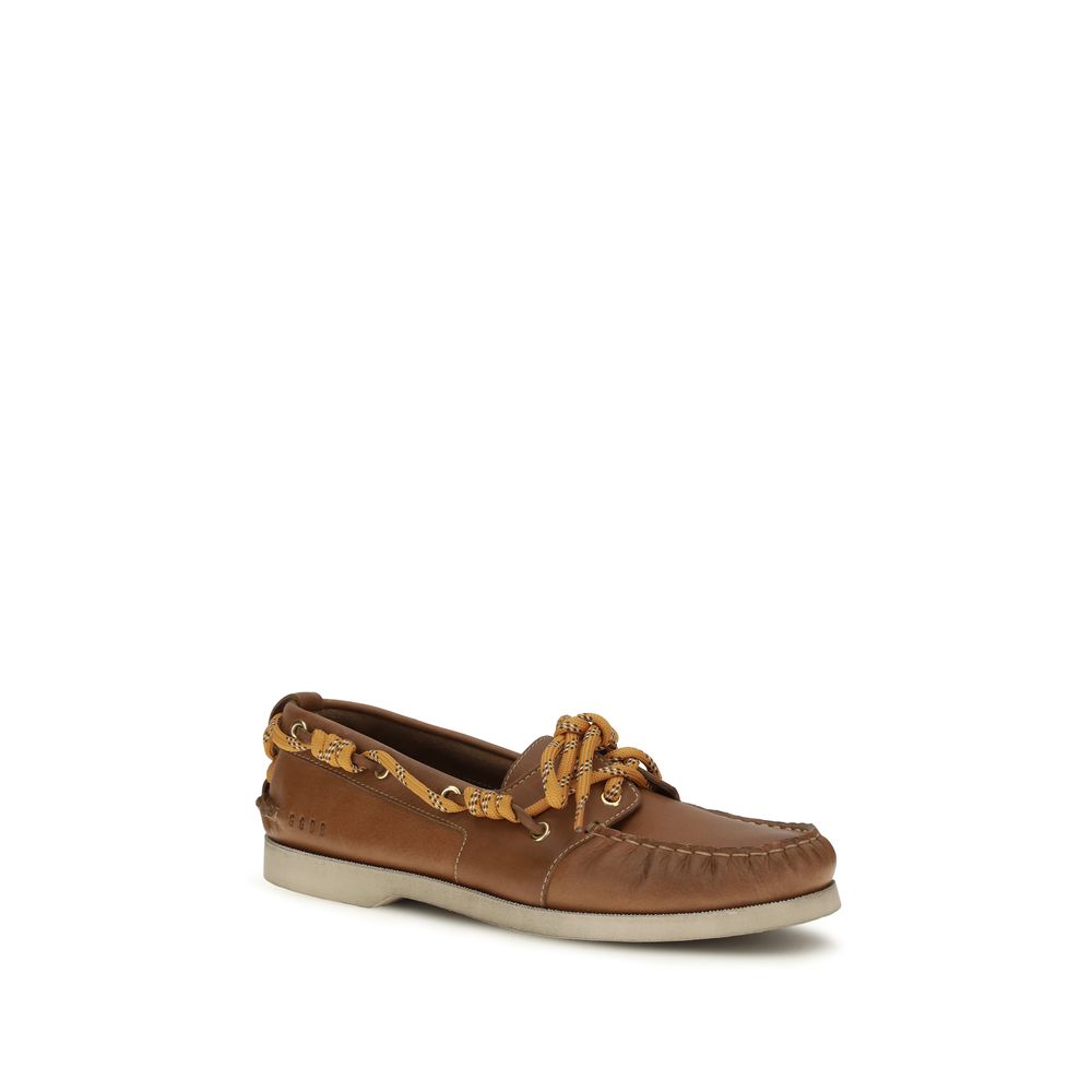 Golden Goose Brown Calf Leather Bos Taurus Slip-On Loafers Golden Goose