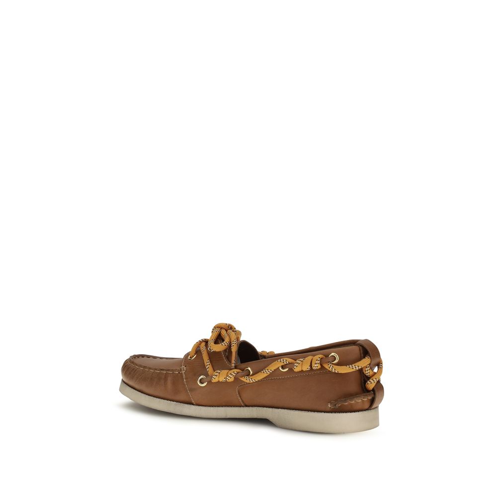 Golden Goose Brown Calf Leather Bos Taurus Slip-On Loafers Golden Goose