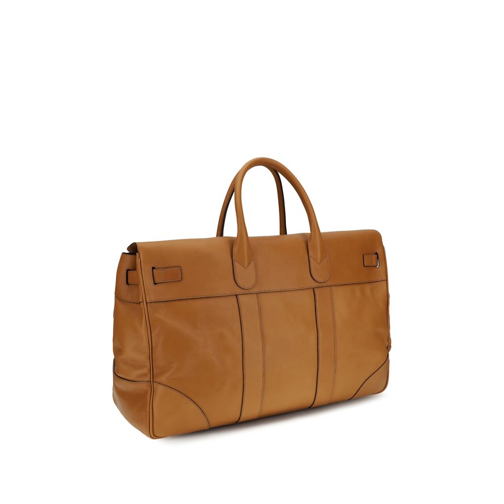 Brunello Cucinelli Brown Calf Leather Bos Taurus Luggage And Travel Brunello Cucinelli