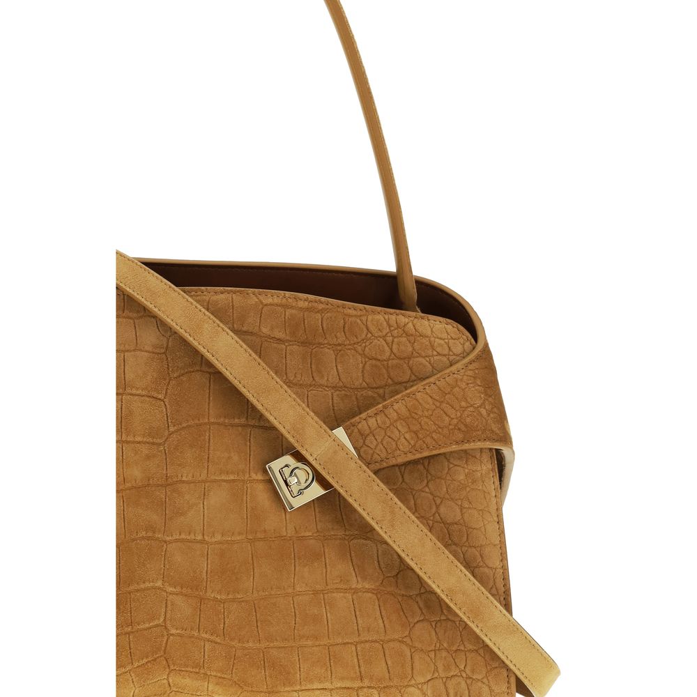 Ferragamo Beige Goatskin Shoulder Bag Ferragamo