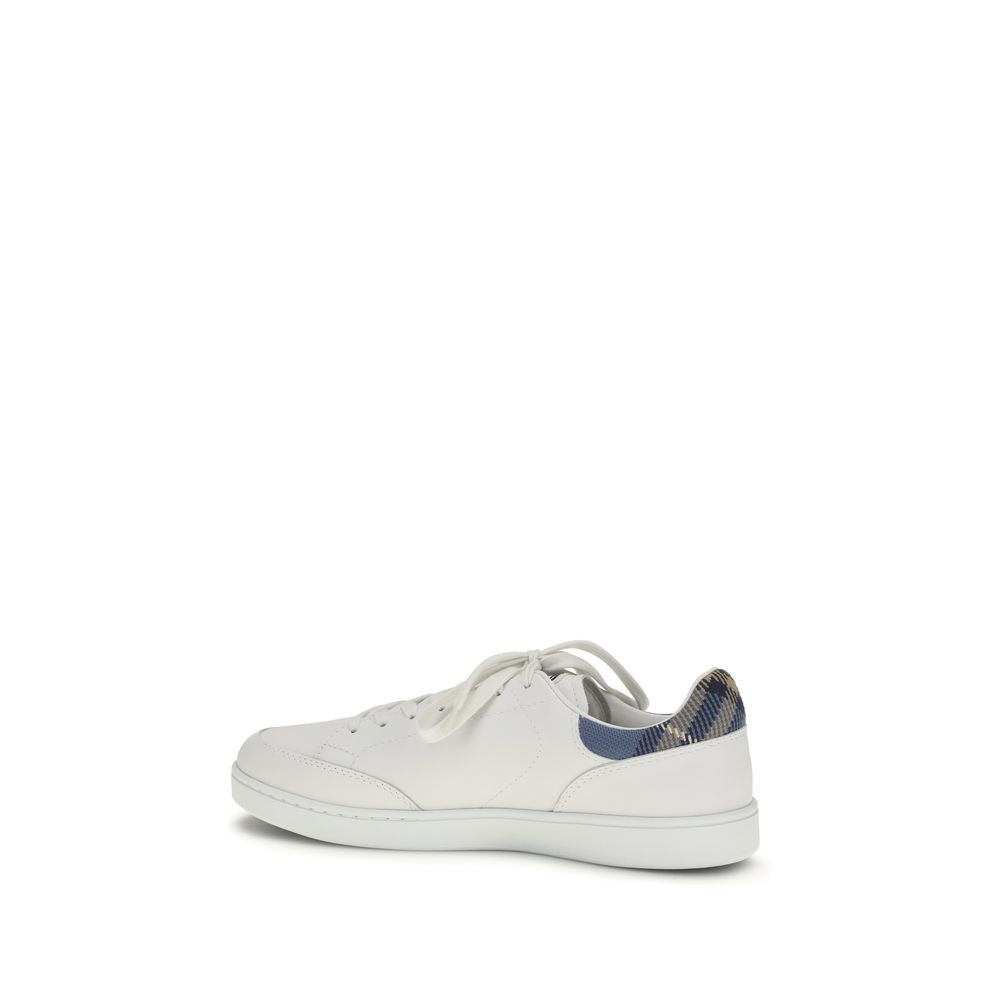 Burberry White Calf Leather Bos Taurus Low Top Sneakers Burberry