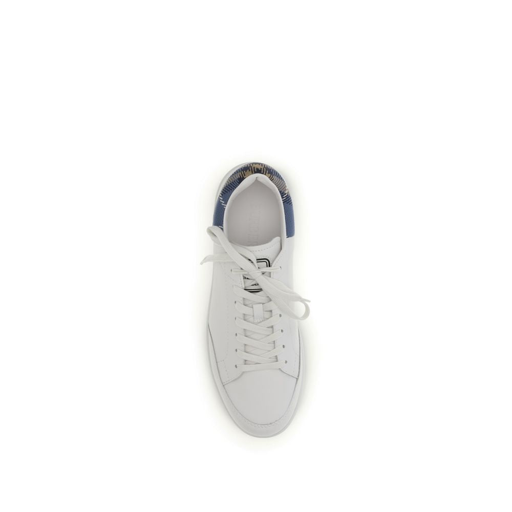 Burberry White Calf Leather Bos Taurus Low Top Sneakers Burberry