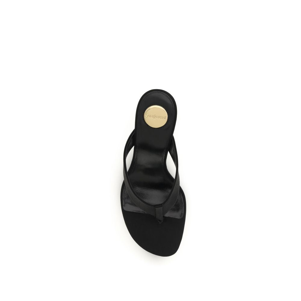 Saint Laurent Black Silk Sandals Saint Laurent