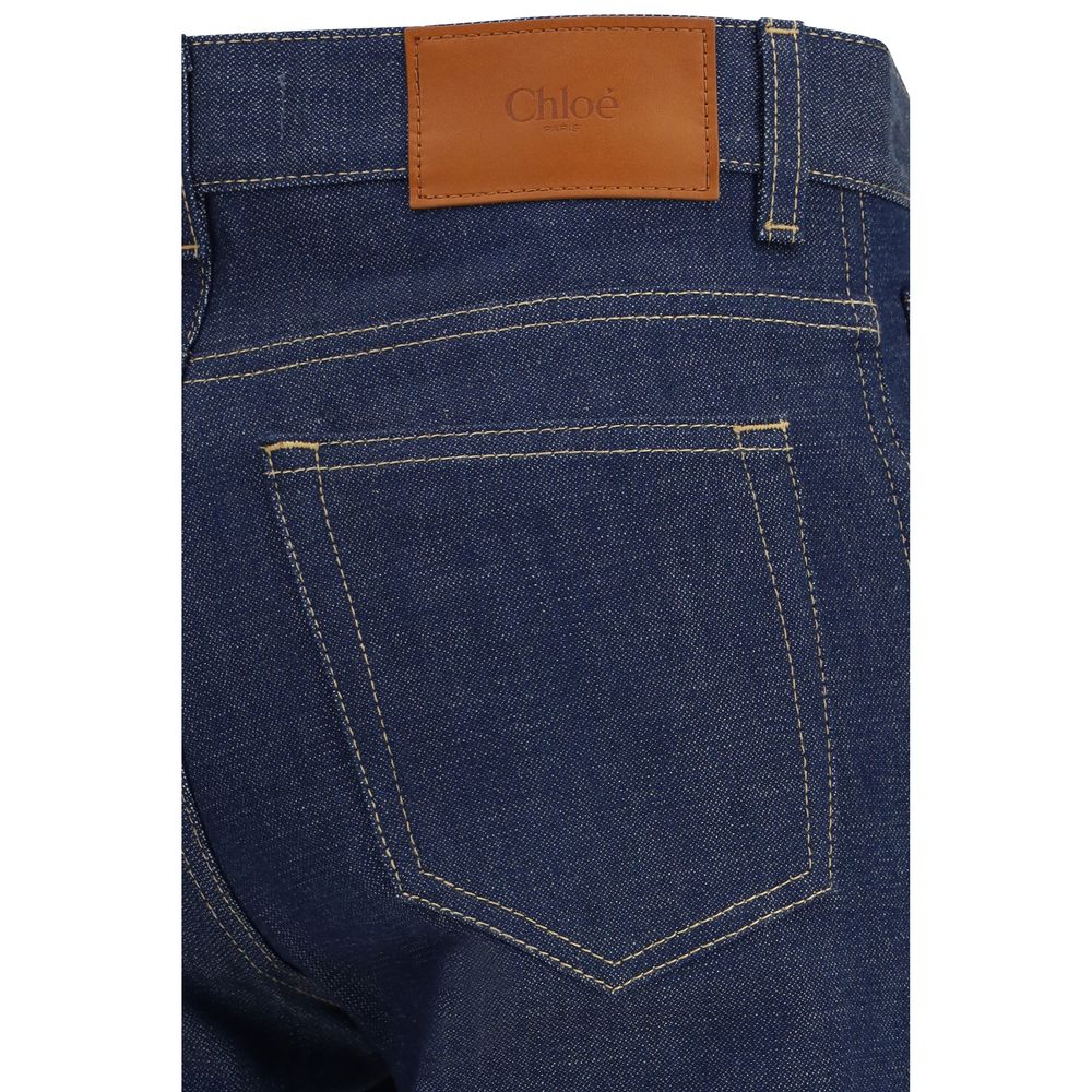 Chloé Blue Cotton Slim Fit Jeans Chloé