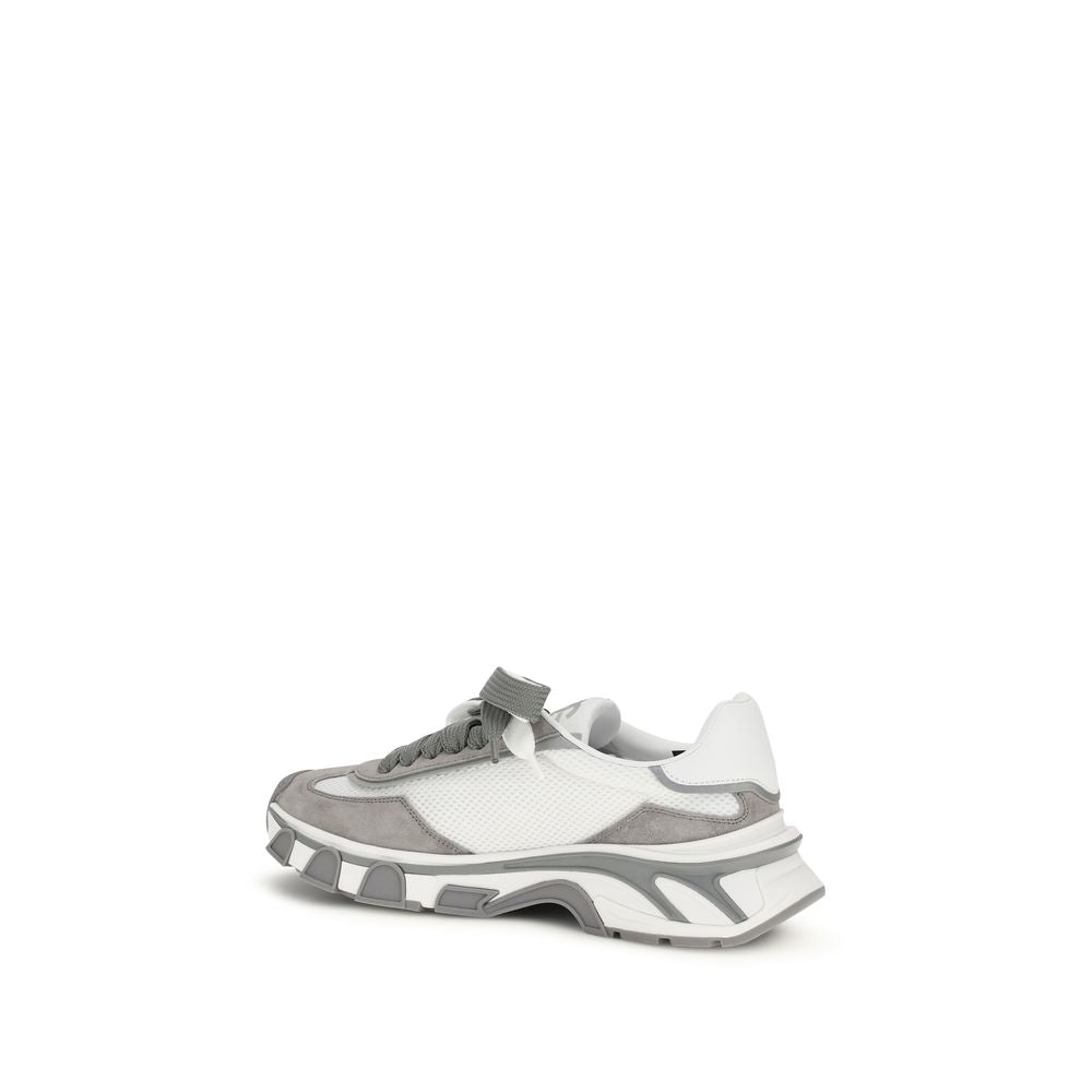 Dolce & Gabbana Gray Calf Leather Bos Taurus Athletic Sneakers Dolce & Gabbana