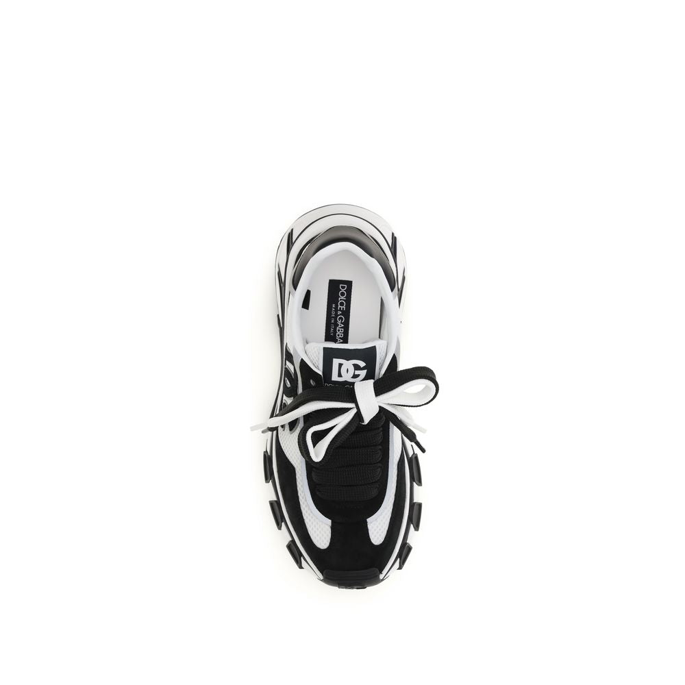 Dolce & Gabbana Black Calf Leather Bos Taurus Athletic Sneakers Dolce & Gabbana