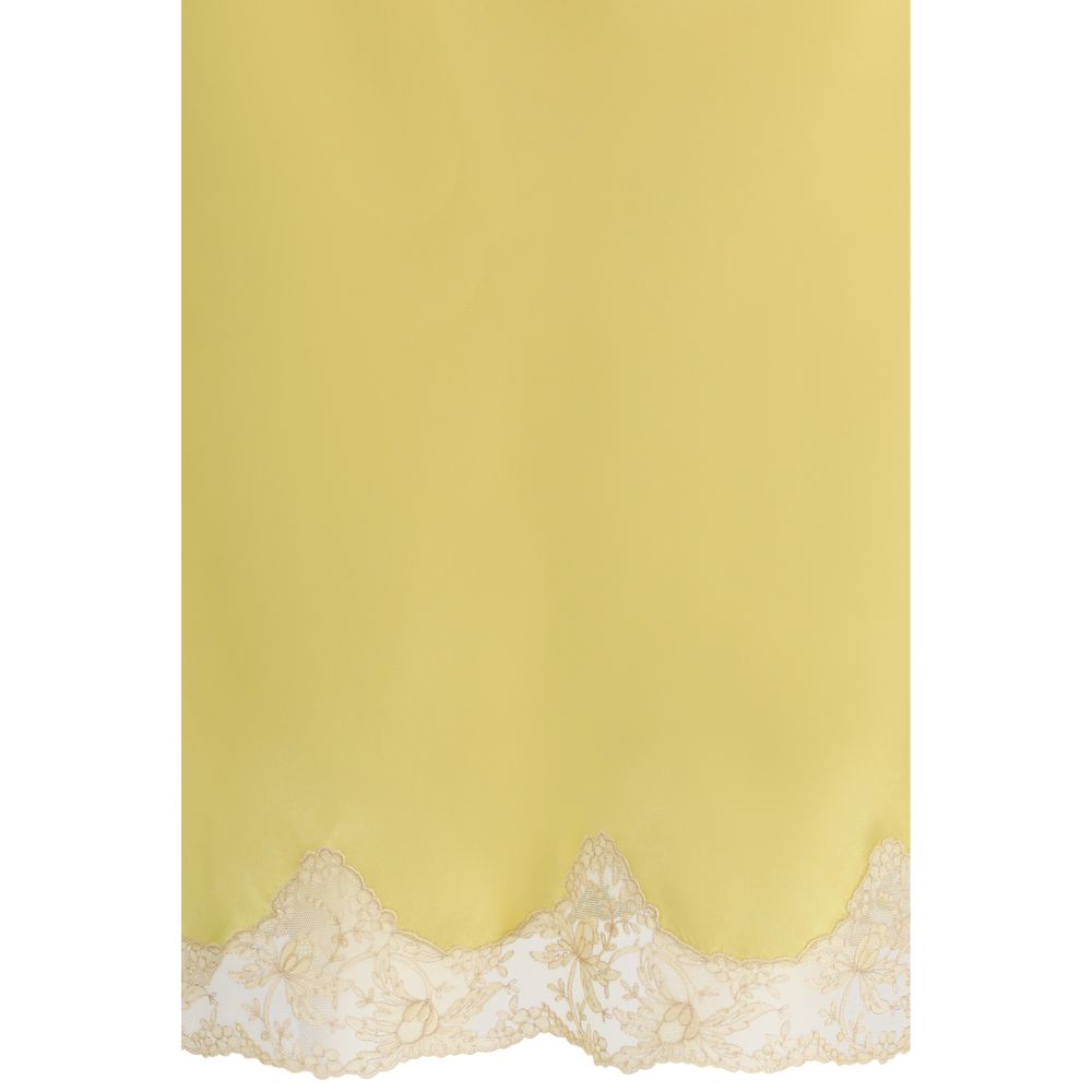Saint Laurent Bicolor Silk Midi Skirt Saint Laurent