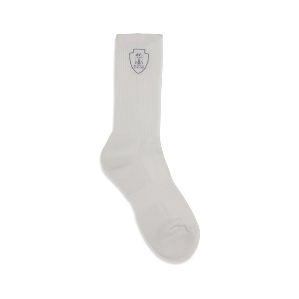 Brunello Cucinelli White Cotton Socks Brunello Cucinelli