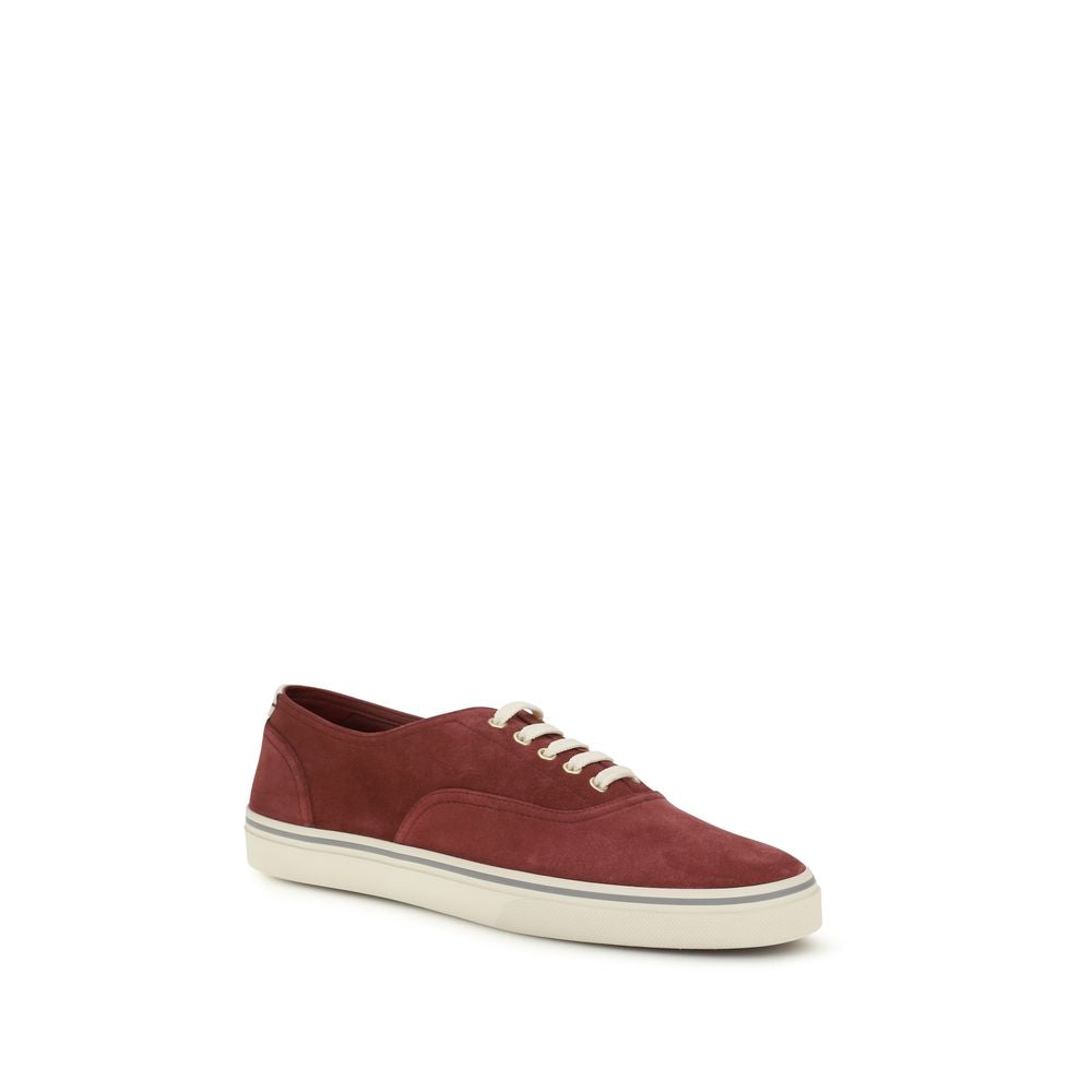 Brunello Cucinelli Bordeaux Calf Leather Bos Taurus Low Top Sneakers Brunello Cucinelli