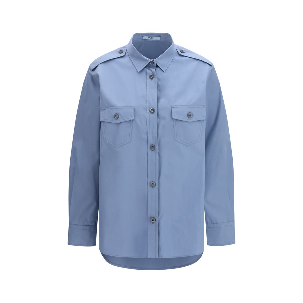 Prada Blue Cotton Dress Shirt Prada